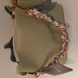 Green Handbag with Chain Detail